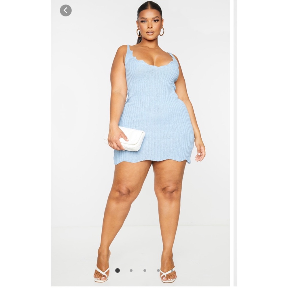 Scallop Edge Detail Bodycon Dress